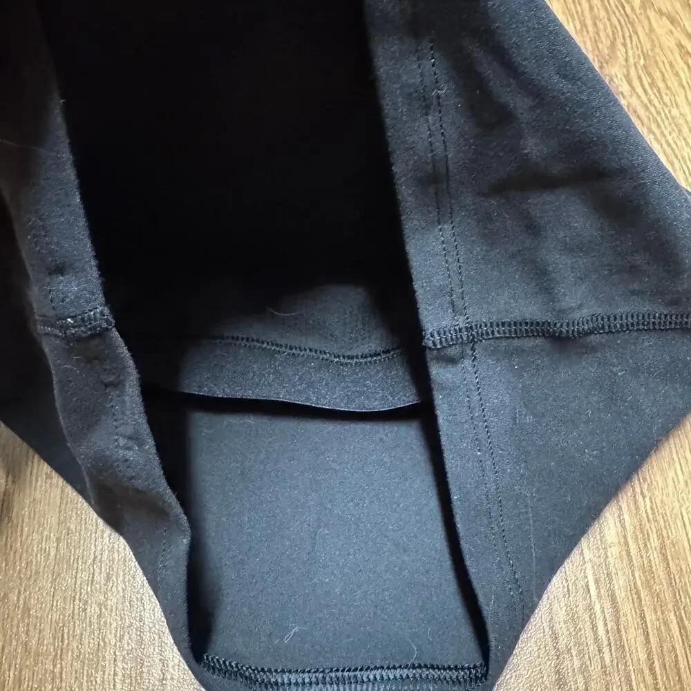 Athleta Girl Long Line Sports Bra Tank Solid Black Yoga Top Size M/8-10 Medium